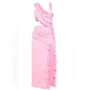 Pink Ruffled Two-Piece Dress